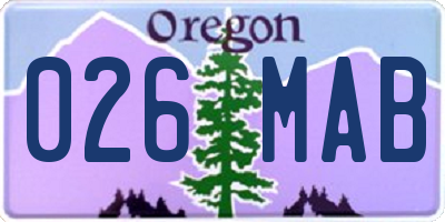OR license plate 026MAB