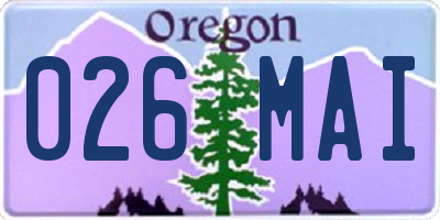OR license plate 026MAI
