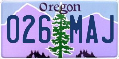 OR license plate 026MAJ