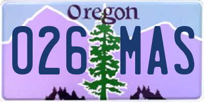 OR license plate 026MAS