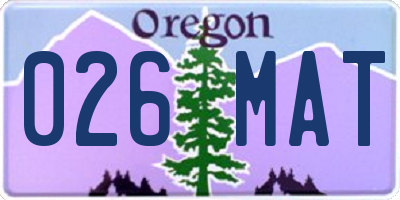 OR license plate 026MAT
