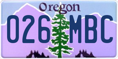 OR license plate 026MBC