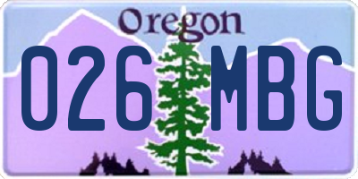 OR license plate 026MBG