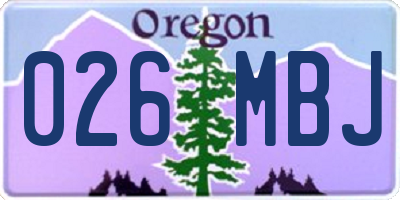 OR license plate 026MBJ