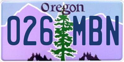 OR license plate 026MBN