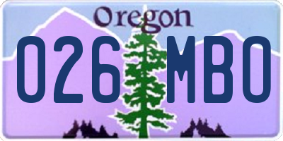 OR license plate 026MBO