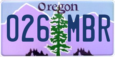 OR license plate 026MBR