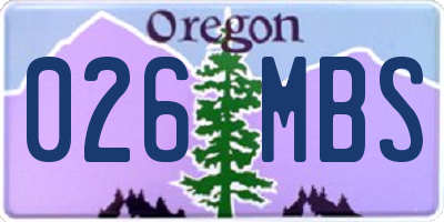 OR license plate 026MBS