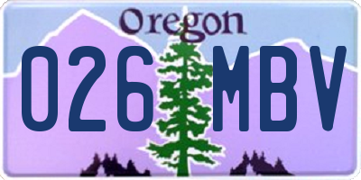 OR license plate 026MBV