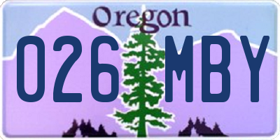 OR license plate 026MBY