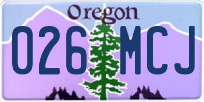 OR license plate 026MCJ