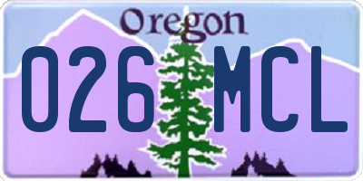 OR license plate 026MCL