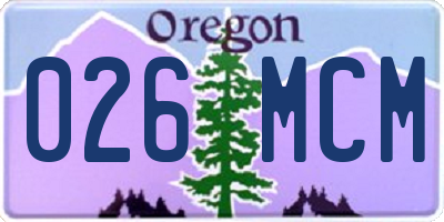 OR license plate 026MCM