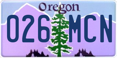 OR license plate 026MCN