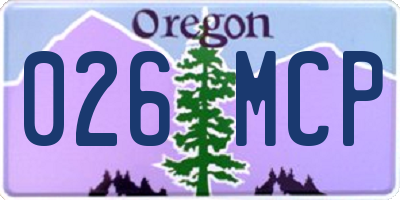 OR license plate 026MCP