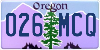OR license plate 026MCQ