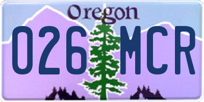 OR license plate 026MCR