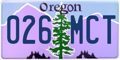 OR license plate 026MCT