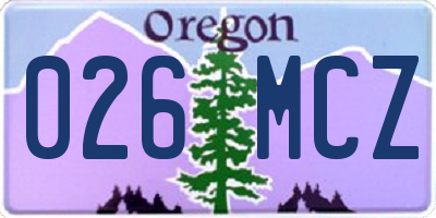 OR license plate 026MCZ