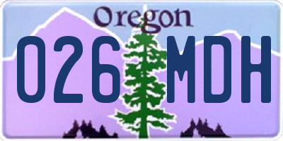 OR license plate 026MDH