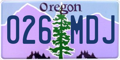 OR license plate 026MDJ