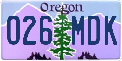 OR license plate 026MDK