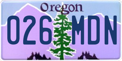 OR license plate 026MDN