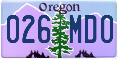 OR license plate 026MDO