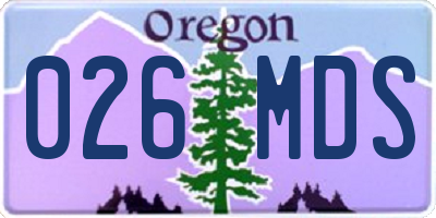 OR license plate 026MDS