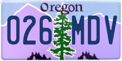 OR license plate 026MDV