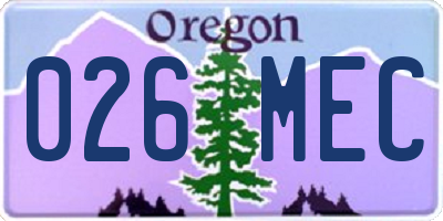 OR license plate 026MEC
