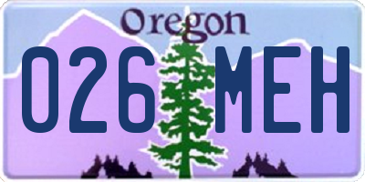 OR license plate 026MEH