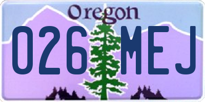 OR license plate 026MEJ