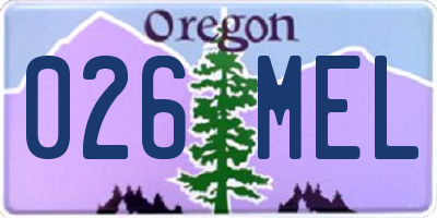 OR license plate 026MEL