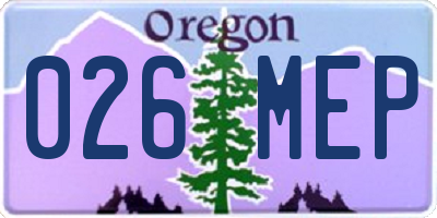 OR license plate 026MEP