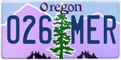OR license plate 026MER