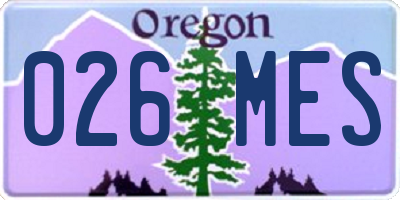 OR license plate 026MES