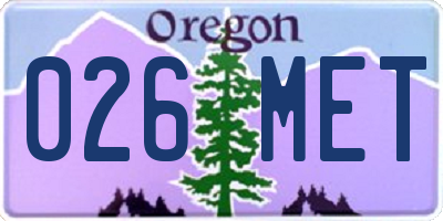 OR license plate 026MET