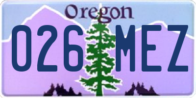 OR license plate 026MEZ