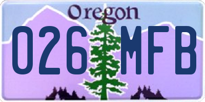 OR license plate 026MFB