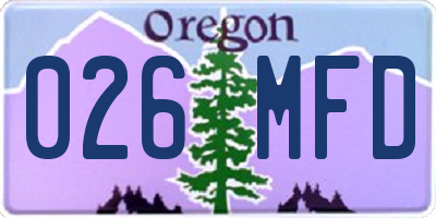 OR license plate 026MFD