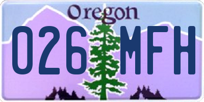 OR license plate 026MFH