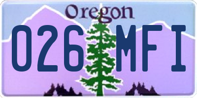 OR license plate 026MFI