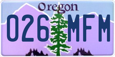 OR license plate 026MFM