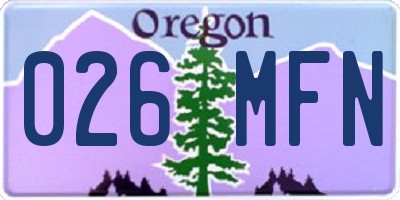 OR license plate 026MFN