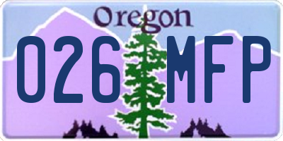 OR license plate 026MFP