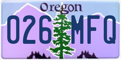 OR license plate 026MFQ
