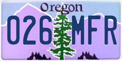 OR license plate 026MFR