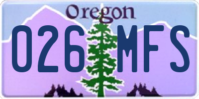 OR license plate 026MFS