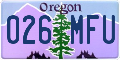 OR license plate 026MFU